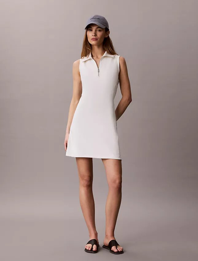 French Terry 1/4 Zip Sleeveless Dress French Terry 1/4 Zip Sleeveless Dress