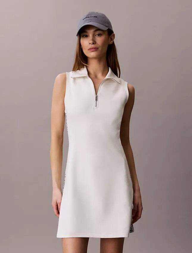 French Terry 1/4 Zip Sleeveless Dress French Terry 1/4 Zip Sleeveless Dress