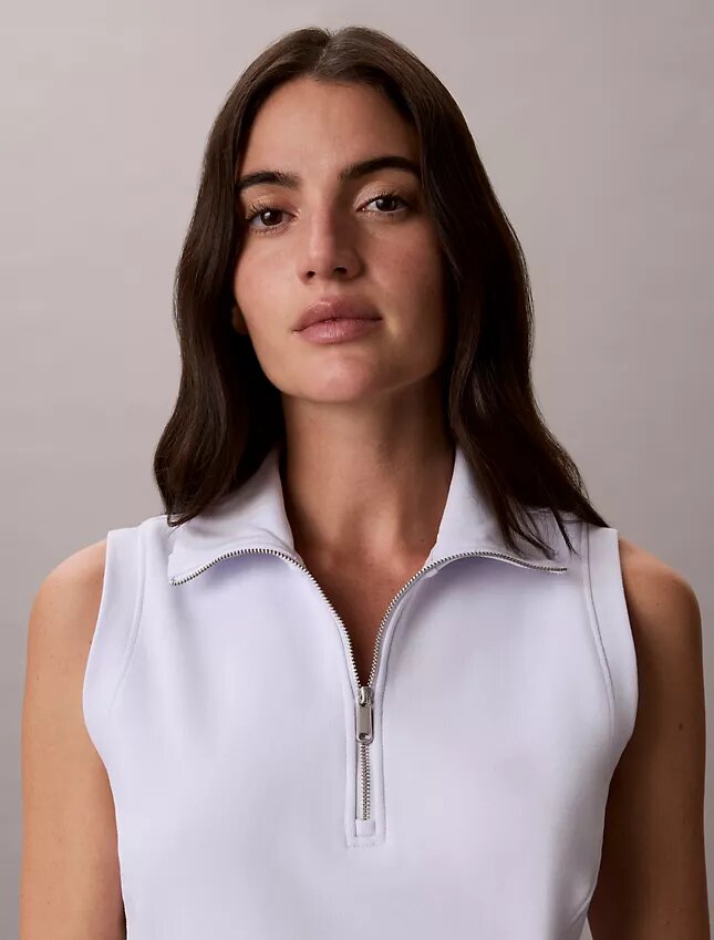 French Terry 1/4 Zip Sleeveless Dress French Terry 1/4 Zip Sleeveless Dress