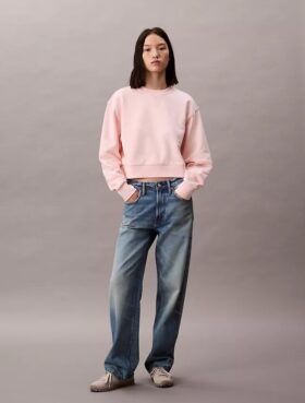 French Terry Cropped Relaxed Sweatshirt