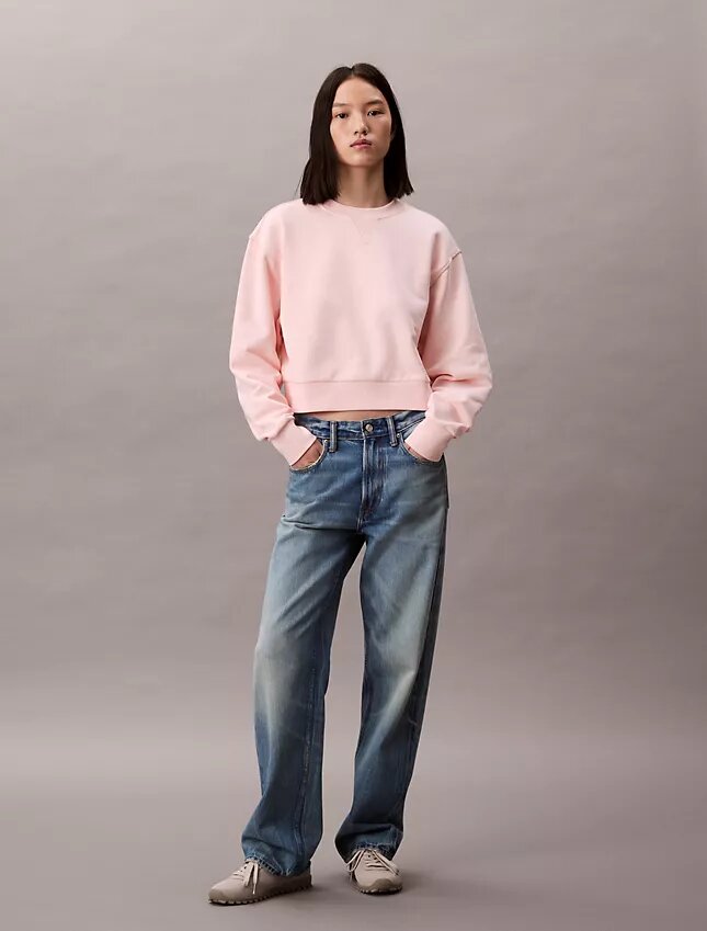 French Terry Cropped Relaxed Sweatshirt French Terry Cropped Relaxed Sweatshirt