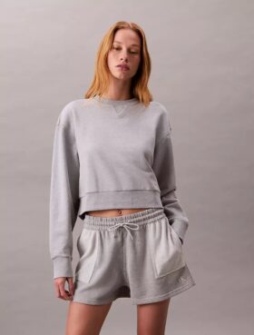French Terry Cropped Relaxed Sweatshirt