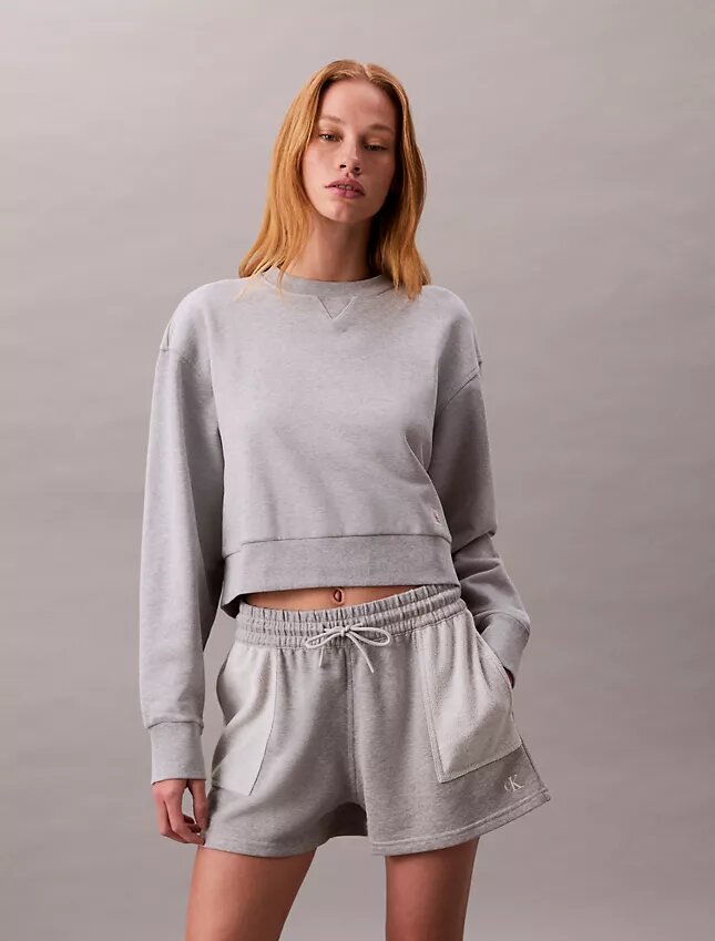 French Terry Cropped Relaxed Sweatshirt French Terry Cropped Relaxed Sweatshirt