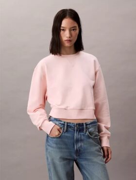 French Terry Cropped Relaxed Sweatshirt