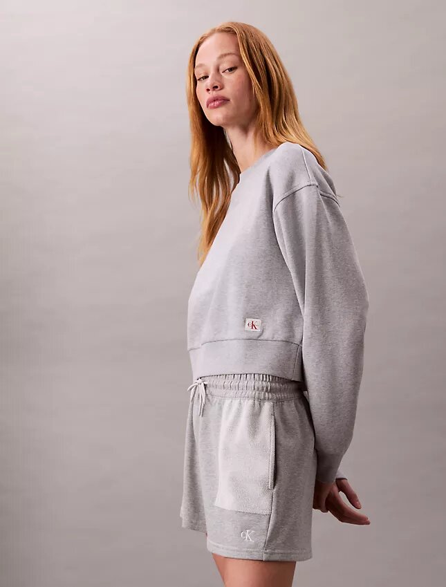 French Terry Cropped Relaxed Sweatshirt French Terry Cropped Relaxed Sweatshirt