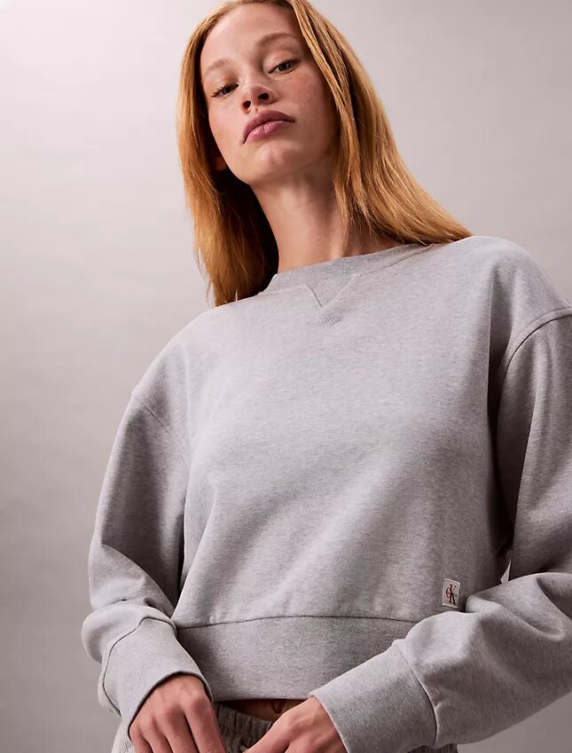 French Terry Cropped Relaxed Sweatshirt French Terry Cropped Relaxed Sweatshirt