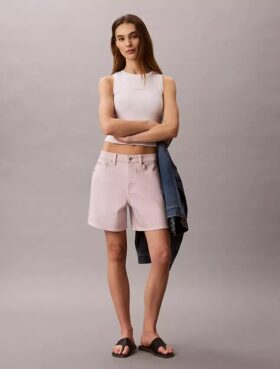 Garment-Dyed High Rise A-Line Shorts