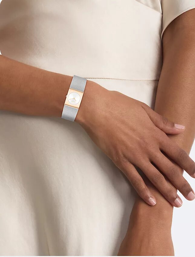 Geometric Dial Mesh Bracelet Watch Geometric Dial Mesh Bracelet Watch
