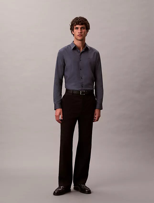 Geometric Jacquard Slim Button-Down Shirt Geometric Jacquard Slim Button-Down Shirt