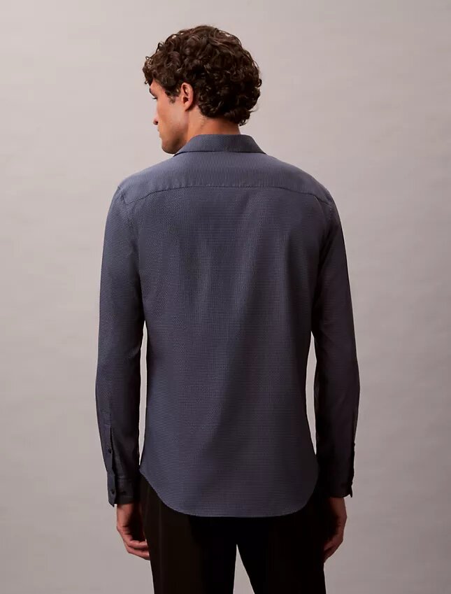 Geometric Jacquard Slim Button-Down Shirt Geometric Jacquard Slim Button-Down Shirt