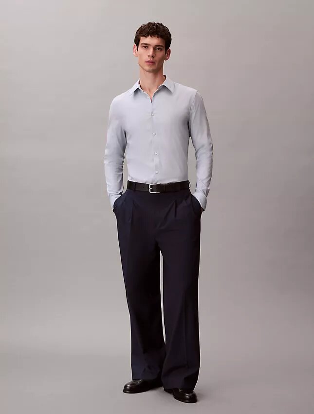 Geometric Jacquard Slim Button-Down Shirt Geometric Jacquard Slim Button-Down Shirt