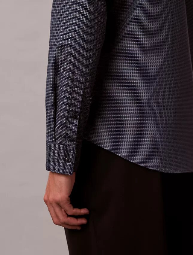 Geometric Jacquard Slim Button-Down Shirt Geometric Jacquard Slim Button-Down Shirt