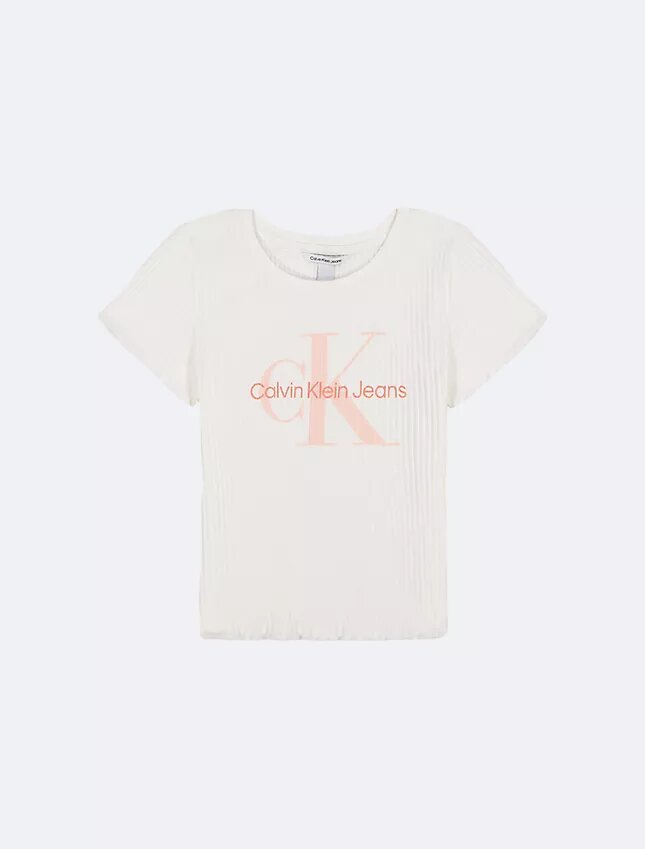 Girls Chunky Rib Monologo Tee Girls Chunky Rib Monologo Tee