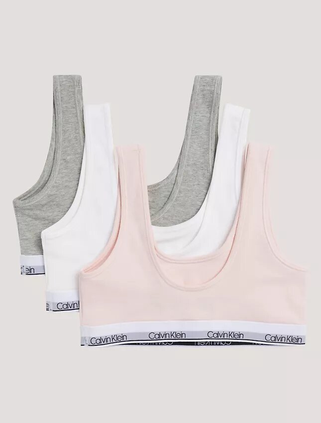 Girls Cotton Stretch 3-Pack Unlined Bralette Girls Cotton Stretch 3-Pack Unlined Bralette