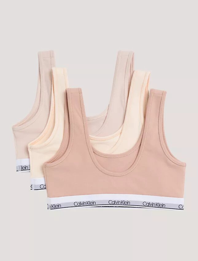 Girls Cotton Stretch 3-Pack Unlined Bralette Girls Cotton Stretch 3-Pack Unlined Bralette