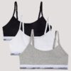 Girls Cotton Stretch 3-Pack Unlined Cropped Bralette