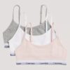 Girls Cotton Stretch 3-Pack Unlined Cropped Bralette