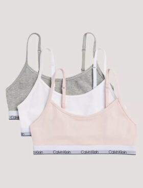 Girls Cotton Stretch 3-Pack Unlined Cropped Bralette