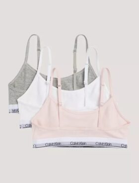 Girls Cotton Stretch 3-Pack Unlined Cropped Bralette