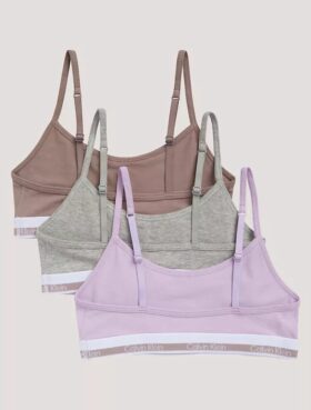 Girls Varsity Cotton Stretch 3-Pack Cropped Bralette