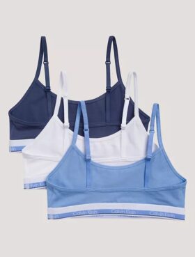 Girls Varsity Cotton Stretch 3-Pack Cropped Bralette