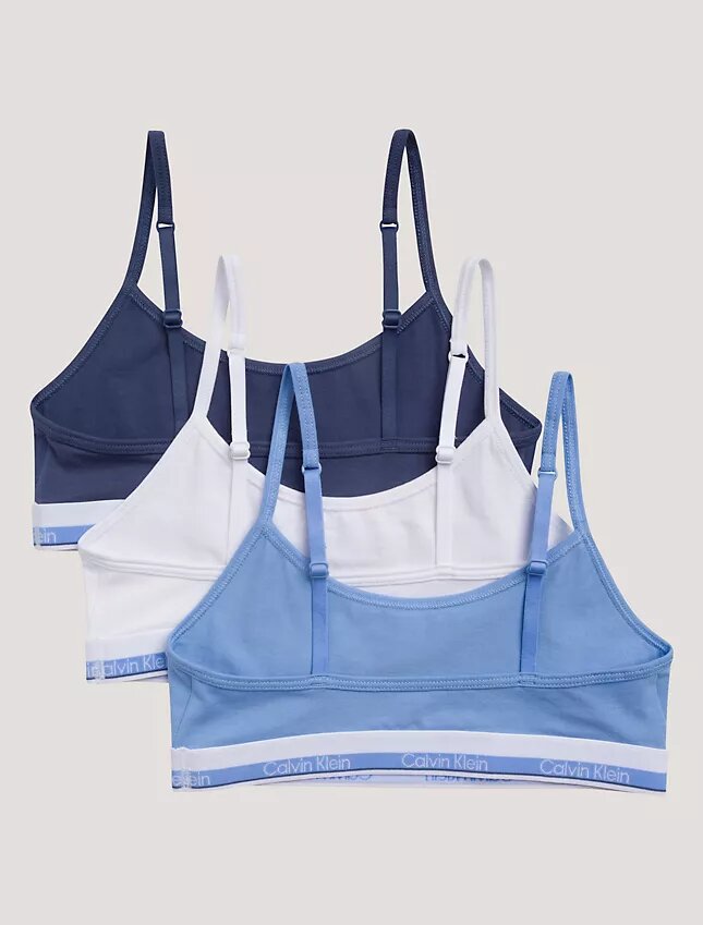 Girls Varsity Cotton Stretch 3-Pack Cropped Bralette Girls Varsity Cotton Stretch 3-Pack Cropped Bralette