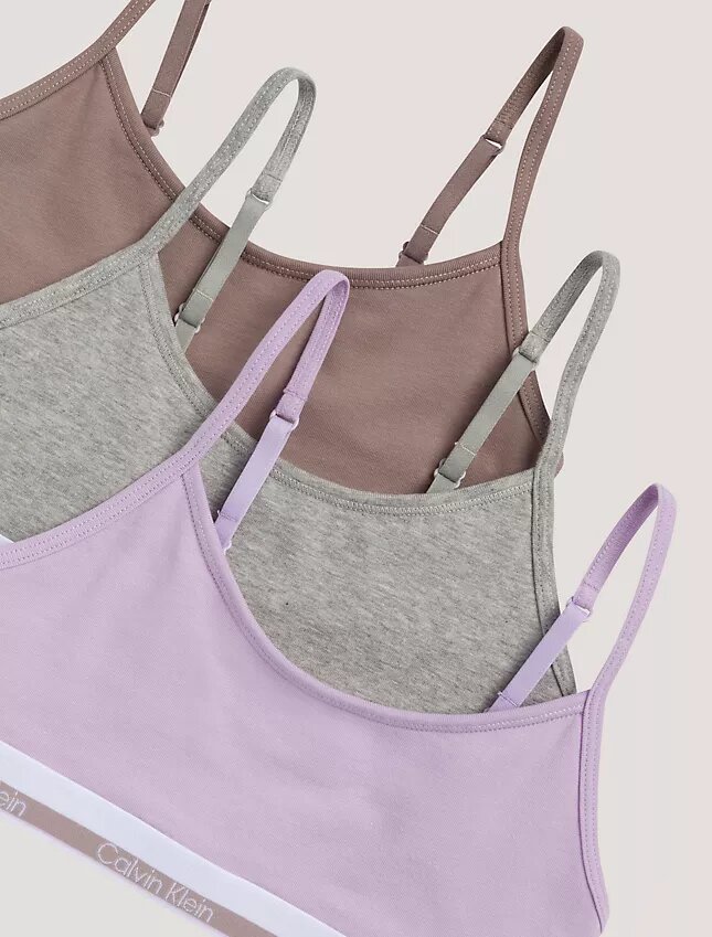 Girls Varsity Cotton Stretch 3-Pack Cropped Bralette Girls Varsity Cotton Stretch 3-Pack Cropped Bralette