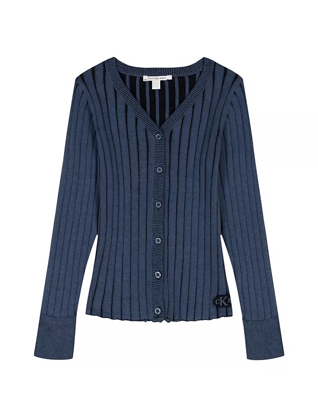 Girls Wide Rib Slim Cardigan Girls Wide Rib Slim Cardigan
