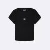 Girls Woven Monologo Rib T-Shirt