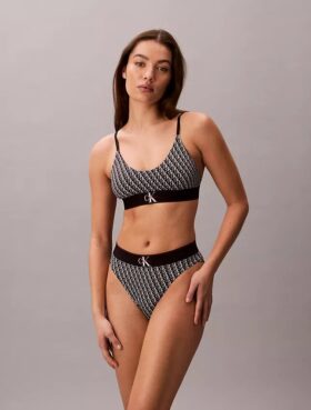 Graphic Monogram Microfiber Stretch High Waist Bikini