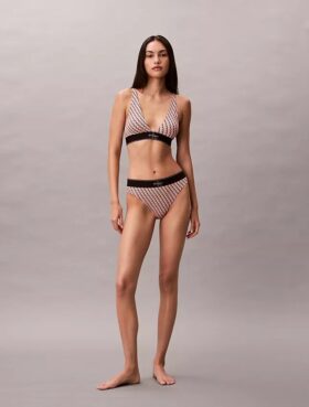 Graphic Monogram Microfiber Stretch High Waist Bikini