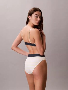 Graphic Monogram Microfiber Stretch High Waist Bikini