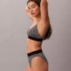 Graphic Monogram Microfiber Stretch High Waist Bikini
