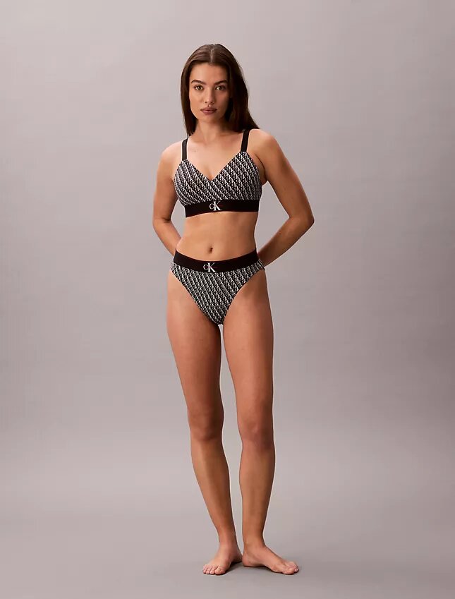 Graphic Monogram Microfiber Stretch Lightly Lined Bralette Graphic Monogram Microfiber Stretch Lightly Lined Bralette