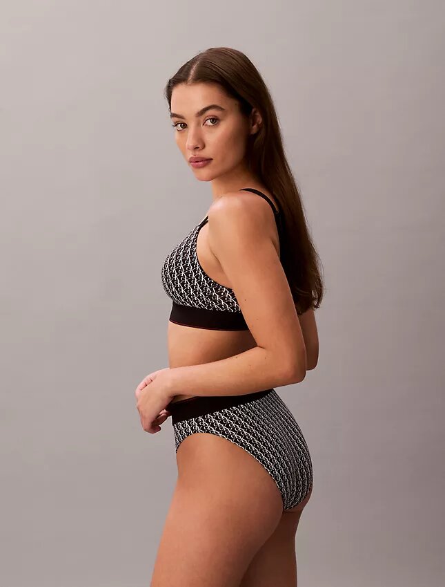 Graphic Monogram Microfiber Stretch Lightly Lined Bralette Graphic Monogram Microfiber Stretch Lightly Lined Bralette