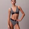 Graphic Monogram Microfiber Stretch Lightly Lined Triangle Bralette Graphic Monogram Microfiber Stretch Lightly Lined Triangle Bralette