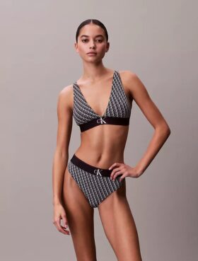 Graphic Monogram Microfiber Stretch Lightly Lined Triangle Bralette