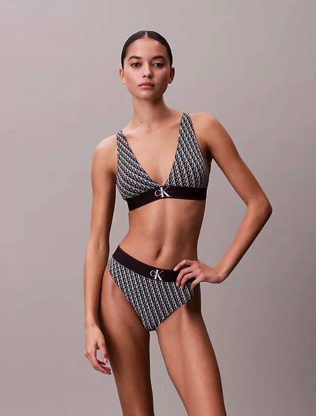 Graphic Monogram Microfiber Stretch Lightly Lined Triangle Bralette Graphic Monogram Microfiber Stretch Lightly Lined Triangle Bralette