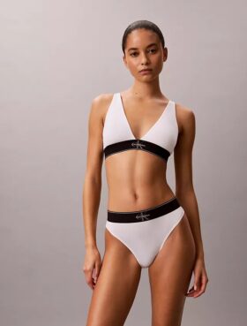Graphic Monogram Microfiber Stretch Lightly Lined Triangle Bralette