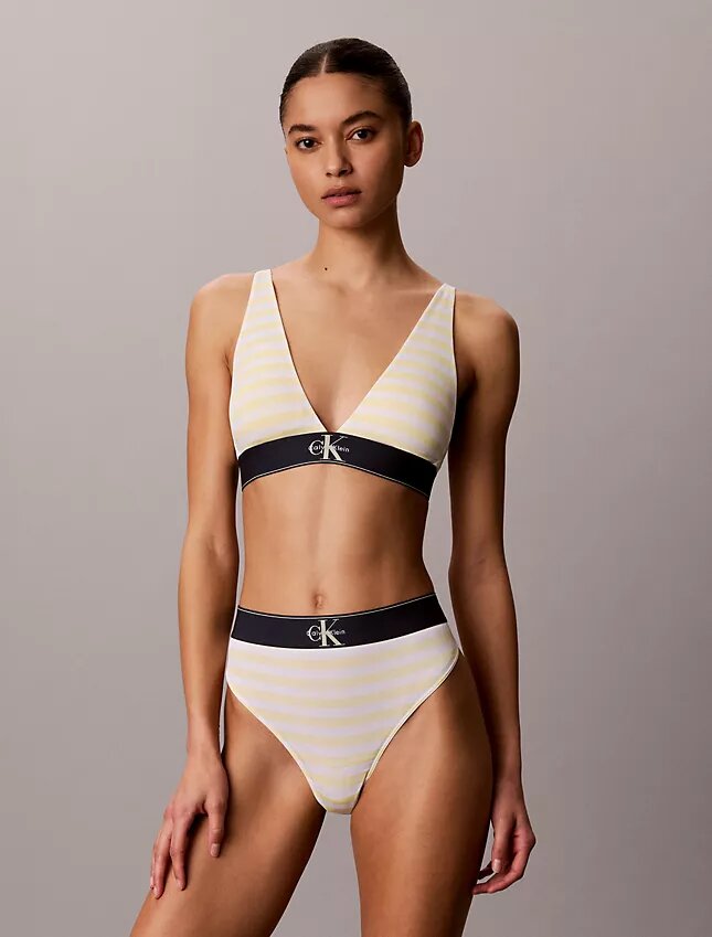 Graphic Monogram Microfiber Stretch Lightly Lined Triangle Bralette Graphic Monogram Microfiber Stretch Lightly Lined Triangle Bralette