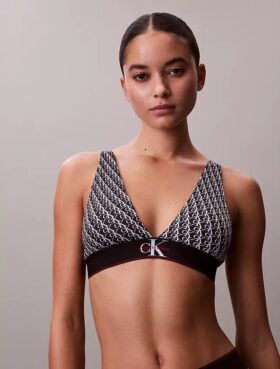 Graphic Monogram Microfiber Stretch Lightly Lined Triangle Bralette
