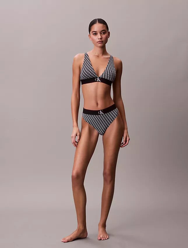 Graphic Monogram Microfiber Stretch Lightly Lined Triangle Bralette Graphic Monogram Microfiber Stretch Lightly Lined Triangle Bralette