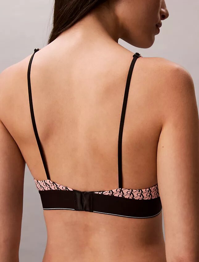Graphic Monogram Microfiber Stretch Lightly Lined Triangle Bralette Graphic Monogram Microfiber Stretch Lightly Lined Triangle Bralette