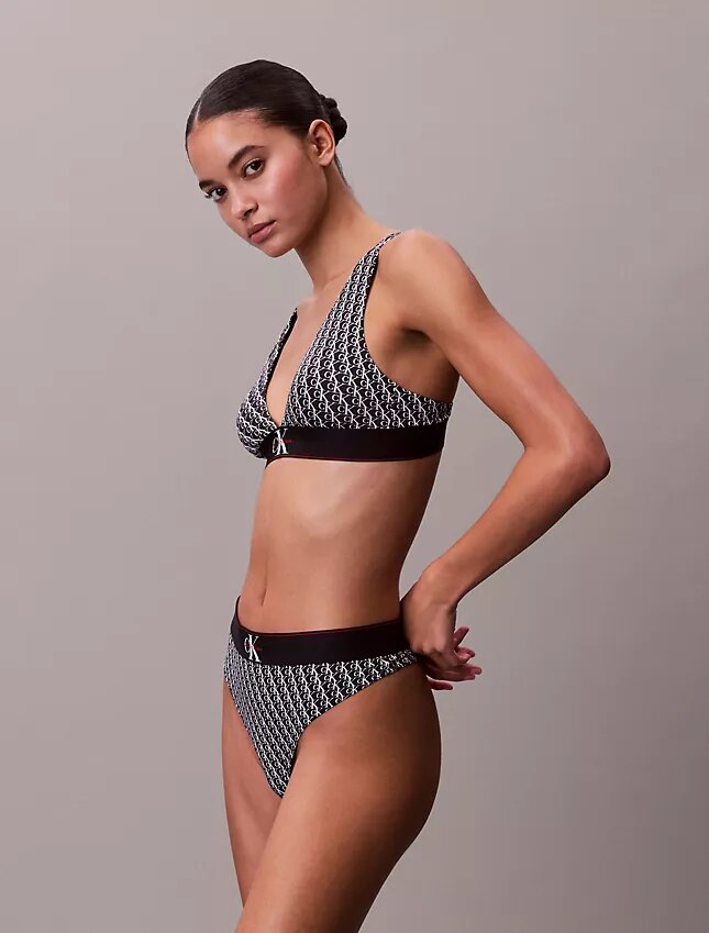 Graphic Monogram Microfiber Stretch Thong Graphic Monogram Microfiber Stretch Thong