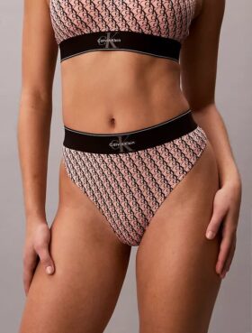 Graphic Monogram Microfiber Stretch Thong