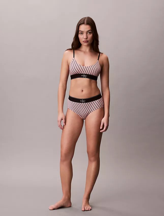 Graphic Monogram Microfiber Stretch Unlined Bralette Graphic Monogram Microfiber Stretch Unlined Bralette