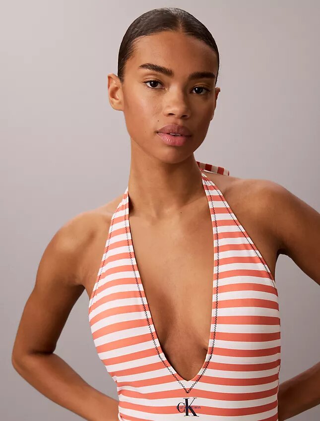 Graphic Monogram Swim Plunge One Piece Graphic Monogram Swim Plunge One Piece