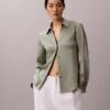 Hammered Satin Fitted Shirt Hammered Satin Fitted Shirt