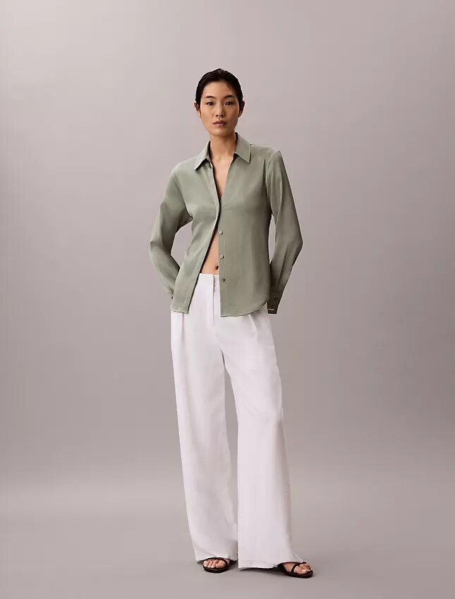Hammered Satin Fitted Shirt Hammered Satin Fitted Shirt
