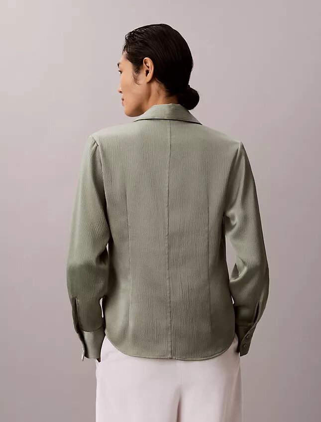 Hammered Satin Fitted Shirt Hammered Satin Fitted Shirt